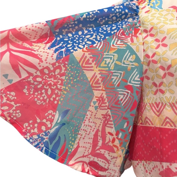 Flying Tomato Pink and Blue Pleated Sundress - Picture 6 of 9